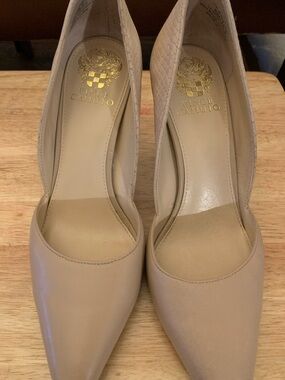 Vince Camuto Beige Pointed-Toe Pumps